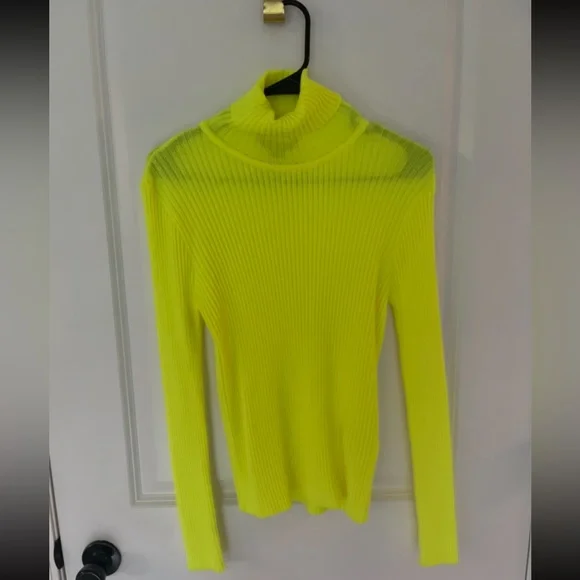 NWOT size medium AE Studio neon high visibility turtle neck - Picture 1 of 3